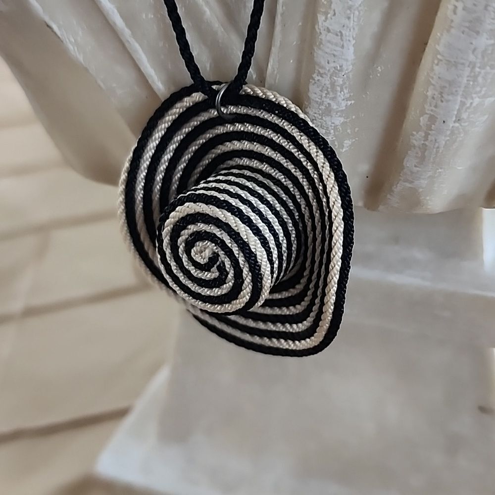 Striped Sun Hat Beaded Cord Necklace Fun Novelty Beach Pool